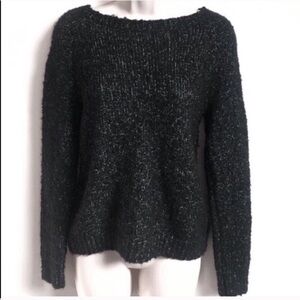 GAP soft wool bouclé boat neck black sweater xs